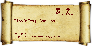 Piváry Karina névjegykártya